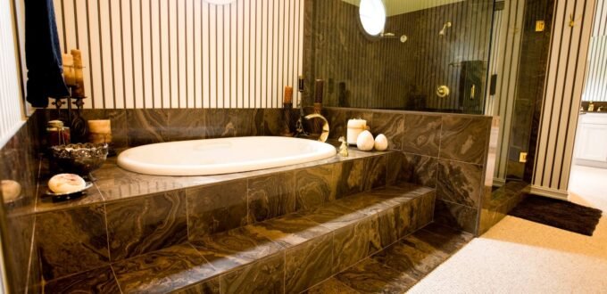 Finished modern bathroom